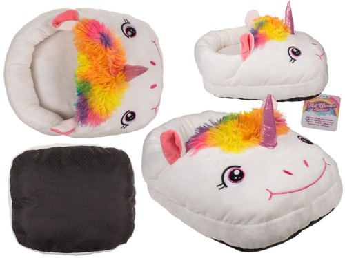 Ocieplacz na stopy jednorożec Pluszowy miękki kapcie Ogrzewacz nogi .jpg