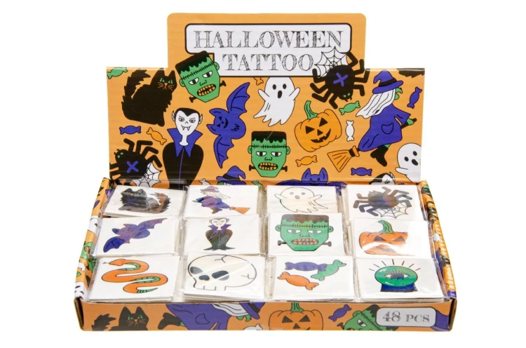 Tatuaże dla dzieci Halloween 12 sztuk zestaw Duchy Upiory Wampiry  (2).jpg