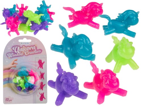 Łaziki okienne 12szt jednorożce Lepkie klejące się .jpg