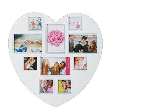 RAMKA NA ZDJĘCIA SERCE 10 MULTIRAMKA BIAŁA VINTAGE