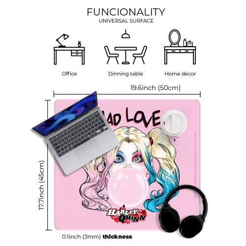 Mata na biurko Podkładka ochronna 50x45 cm DC Harley Quinn  (3).png