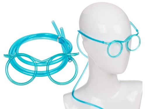 Okulary z Rurką do Picia kolorowe Mix kolorów Przezroczyste Imprezowe 1.jpg