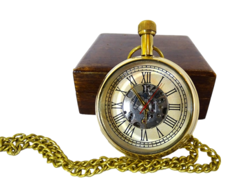 Zegarek Mechaniczny Retro na łańcuszku Vintage Replika w drewnianym pudełku  (1).png