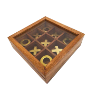 Kółko i Krzyżyk w drewnianym pudełku ze szkłem Zestaw do gry  (3).png