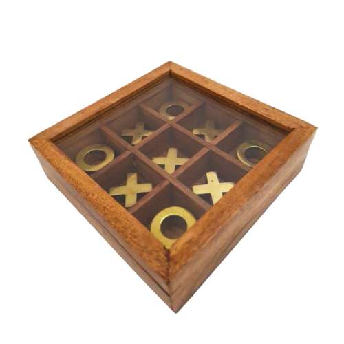 Kółko i Krzyżyk w drewnianym pudełku ze szkłem Zestaw do gry  (3).png