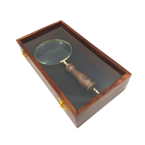 Lupa w pudełku drewnianym ze szklanym topem styl Retro Vintage  (3).png