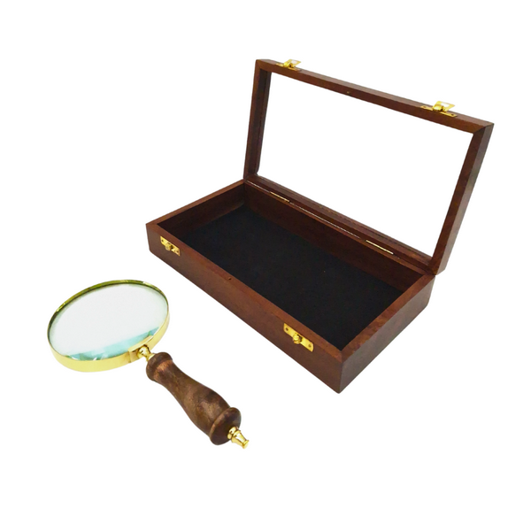 Lupa w pudełku drewnianym ze szklanym topem styl Retro Vintage  (1).png