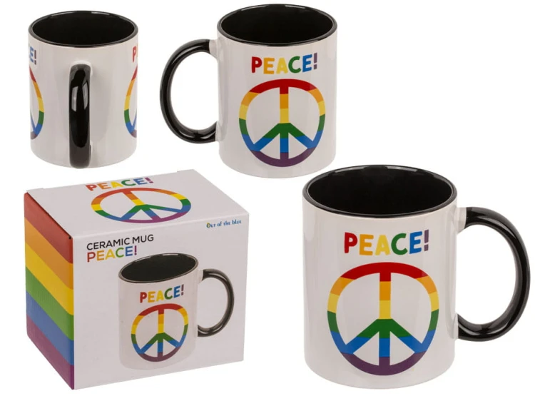 Kubek Peace w Kolorach Tęczy - Harmonia na Każdy Dzień symbol pokoju .jpg
