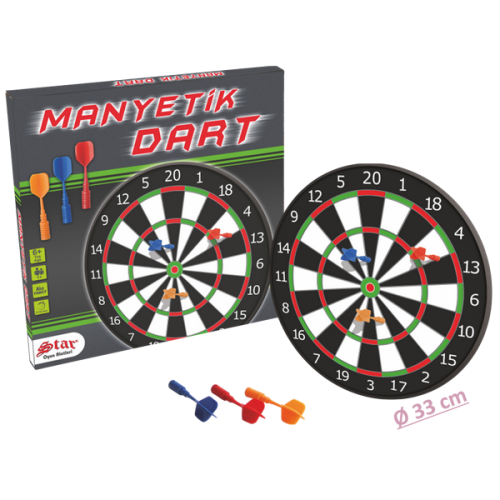 Magnetyczny dart - tarcza 33 cm i 3 lotki rzutki do rzucania gry .png