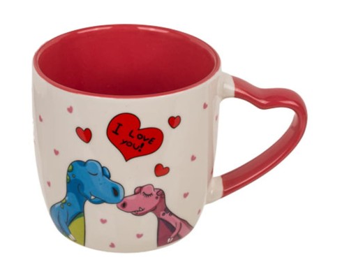Kubek z Motywem Zakochanych Dinozaurów miłosny Serduszka Prezent 1.jpg