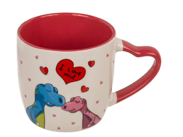 Kubek z Motywem Zakochanych Dinozaurów miłosny Serduszka Prezent 1.jpg