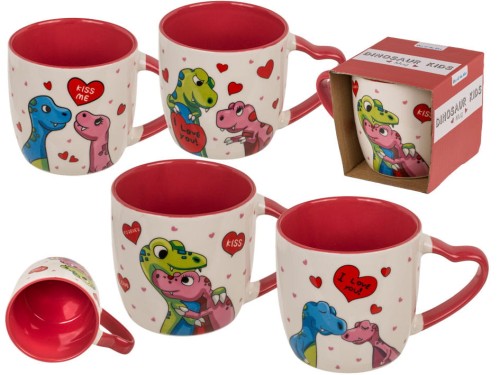 Kubek z Motywem Zakochanych Dinozaurów miłosny Serduszka Prezent 2.jpg