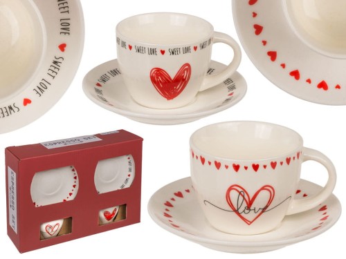 Romantyczny Zestaw Espresso z Serduszkami filiżanki i spodeczki kubeczki .jpg