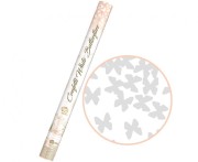 Konfetti pneumatyczne Motylki, papierowe, białe / 60 cm