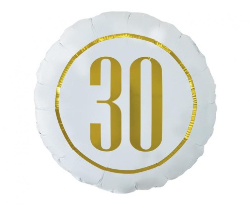 Balon foliowy "30" (biały), 18"
