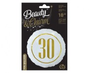 Balon foliowy "30" (biały), 18"