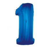Balon foliowy "Cyfra 1", niebieska, 92 cm