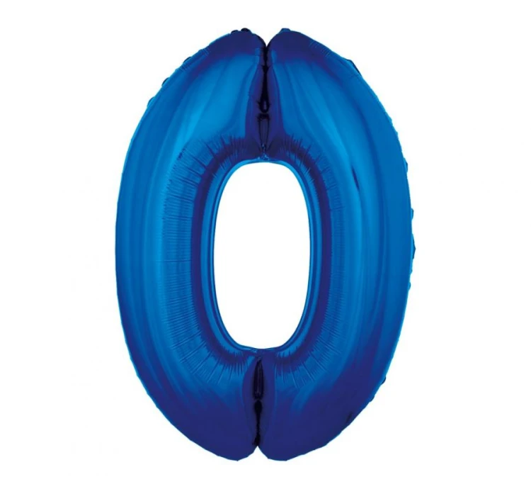 Balon foliowy "Cyfra 0", niebieska, 92 cm