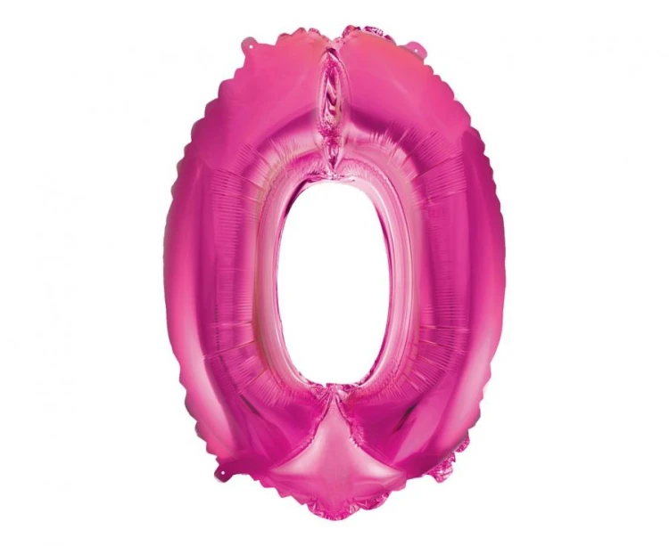 Balon foliowy "Cyfra 0", różowa, 35 cm KK