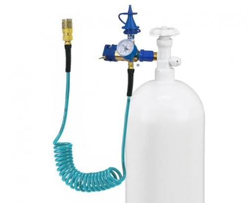 Reduktor Push szybkozłącze na wężyku z manometrem igłą i nożykiem WP 200bar