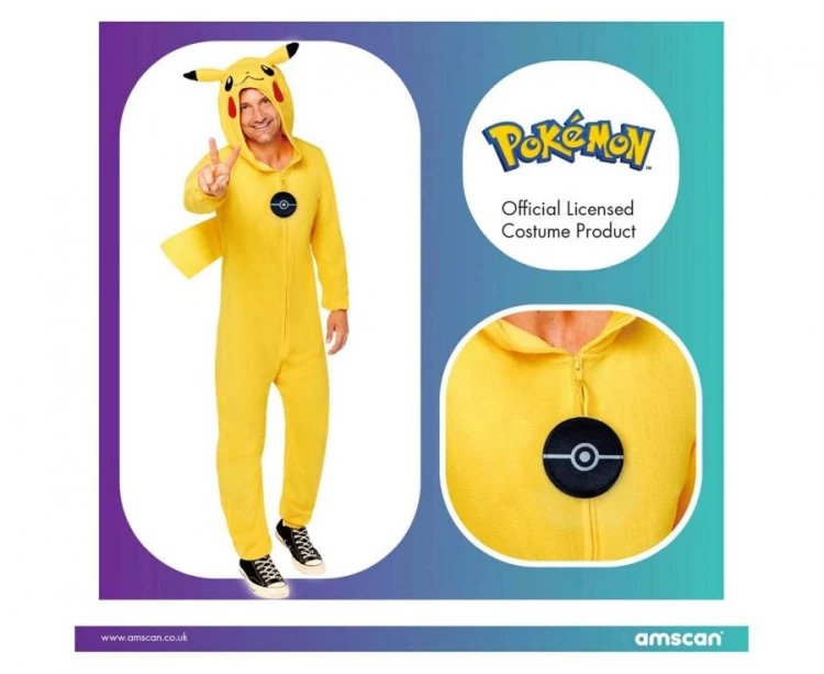 Kostium dla dorosłych Pokemon Pikachu Kombinezon Przebranie Strój