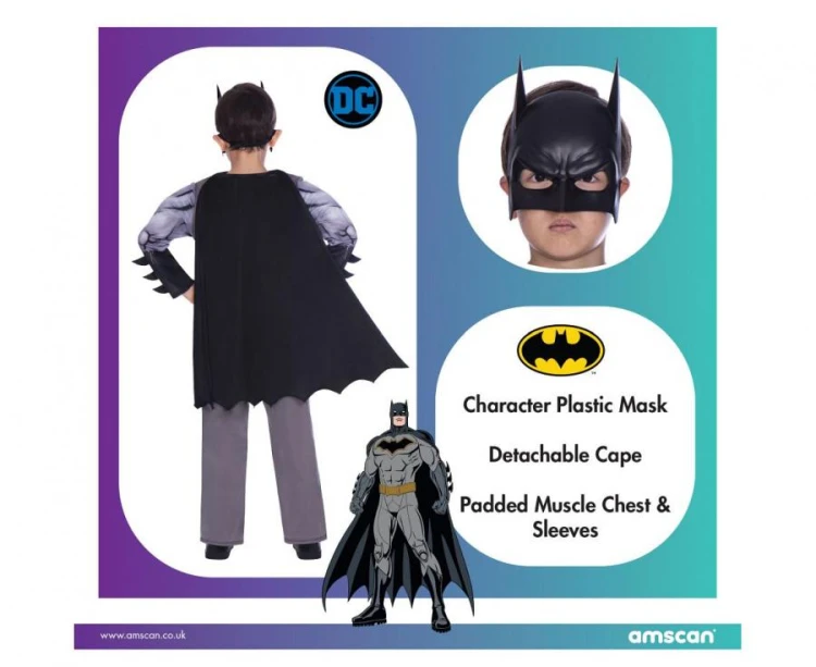 Strój Batman Classic przebranie rozm. 6-8 lat kostium dla chłopca