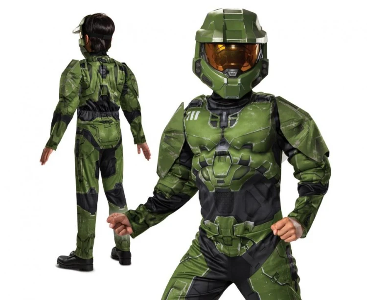 Strój Master Chief Infinite Muscle Microsoft Przebranie Kostium rozm. L 10-12 lat