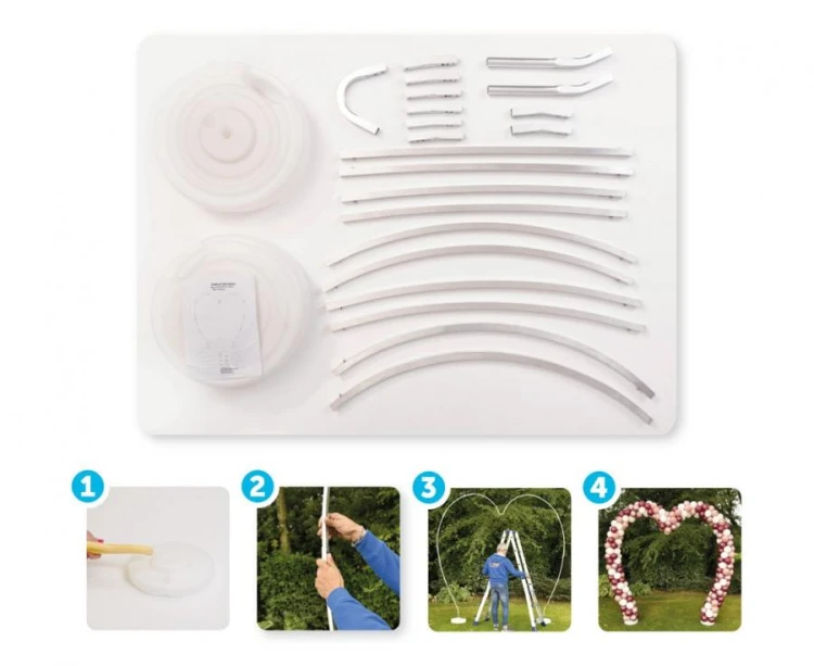 Stelaż serce stojak na balony obręcz wesele ślub 220x260cm