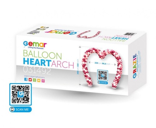 Stelaż serce stojak na balony obręcz wesele ślub 220x260cm