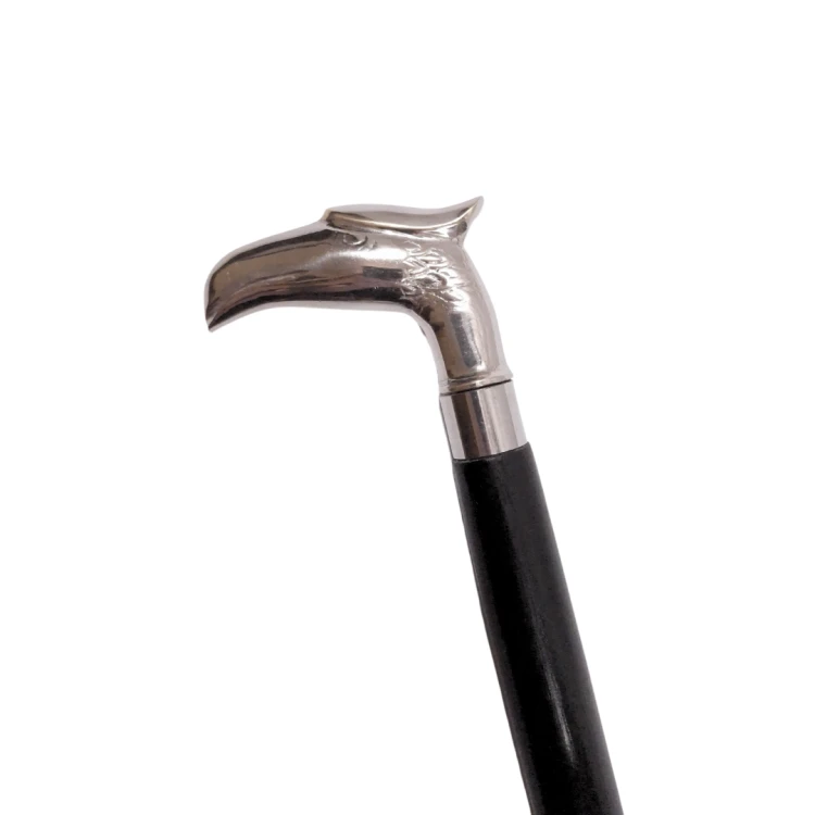 Elegancka Klasyczna Drewniana Laska z Mosiężną Rączka Głowa Orła  (1).png