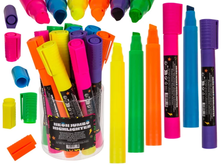 Jumbo Zakreślacz Neon – Kolorowe podkreślacz Mazak mix kolorów 2.jpg
