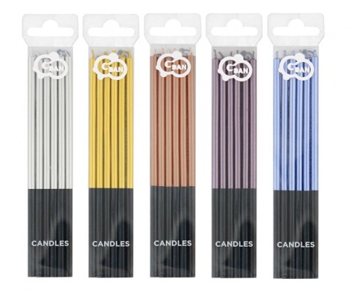 Świeczki Urodzinowe Platinum duży zestaw mix kolorów 60 opakowań