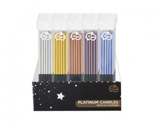 Świeczki Urodzinowe Platinum duży zestaw mix kolorów 60 opakowań