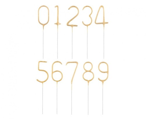 Zimne Ognie Złote cyfry 0-9 display zawiera 120 zimnych ogni duży zestaw