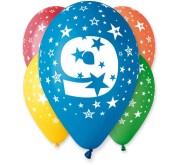 Balony urodzinowe z cyfrą 9 na urodziny pastel mix 30 cm 12" 5 szt lateksowe