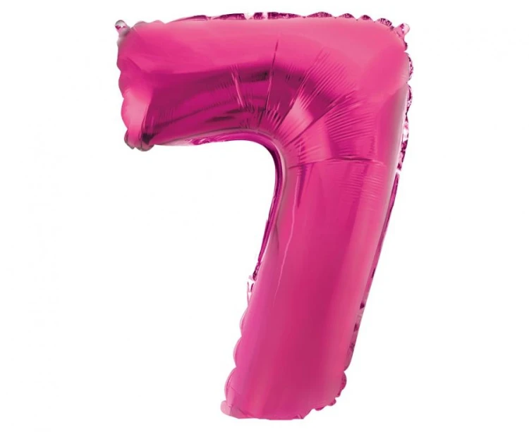 Balon foliowy Cyfra 7 różowa 35 cm Urodziny