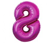 Balon foliowy Cyfra 8 różowa 92 cm Urodziny