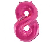 Balon foliowy Cyfra 8 różowa 35 cm Urodziny