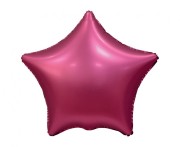 Balon foliowy Gwiazda matowa ciemnoróżowa 19" na hel powietrze