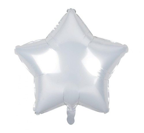 Balon foliowy Gwiazda biała 19" na hel powietrze