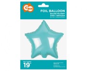 Balon foliowy Gwiazda jasnoniebieska 19" na hel powietrze