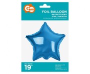 Balon foliowy Gwiazda niebieska 19" na hel powietrze