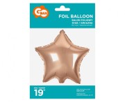 Balon foliowy Gwiazda różowo-złota 19" na hel powietrze