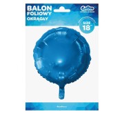 Balon foliowy Okrągły niebieski 18" 45cm na hel powietrze