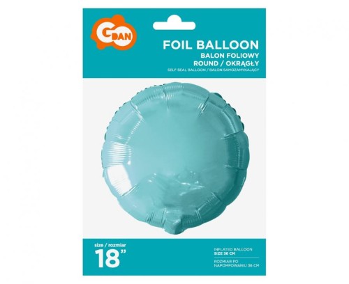 Balon foliowy Okrągły jasnoniebieski 18" 45cm na hel powietrze