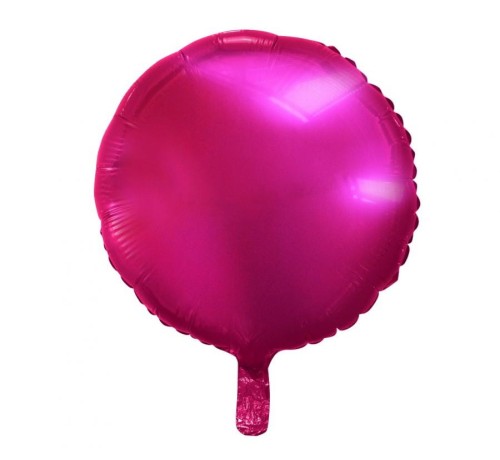 Balon foliowy Okrągły ciemnoróżowy 18" 45cm na hel powietrze