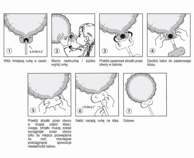 Balon foliowy Serce 11" czerwone z patyczkiem i zaworem