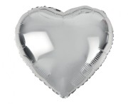 Balon foliowy Serce srebrne 18" na hel powietrzne