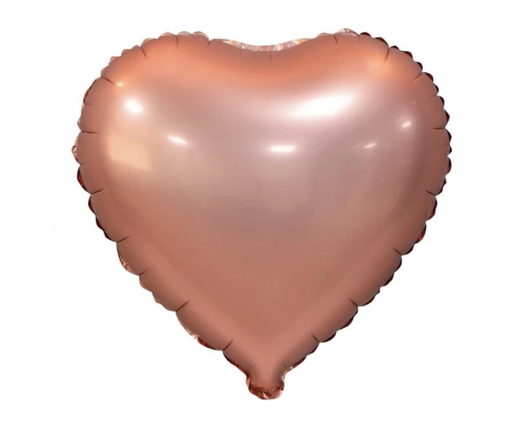 Balon foliowy Serce matowe różowo-złote 18" na hel powietrzne