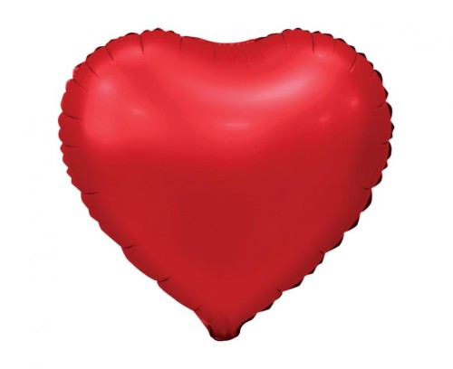 Balon foliowy Serce matowe czerwone 18" na hel powietrzne